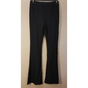 No Comment Pants Small S Black Lace Short Lined Flare Sexy Goth Whimsy‎
